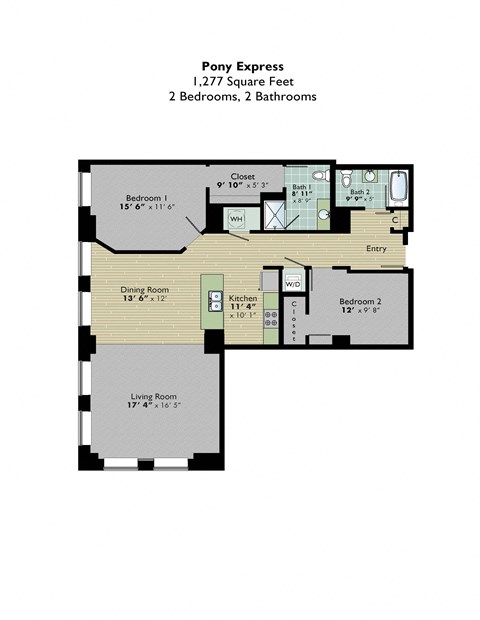 Pony Express Floor Plan at Park Pacific, St. Louis, MO, 63103